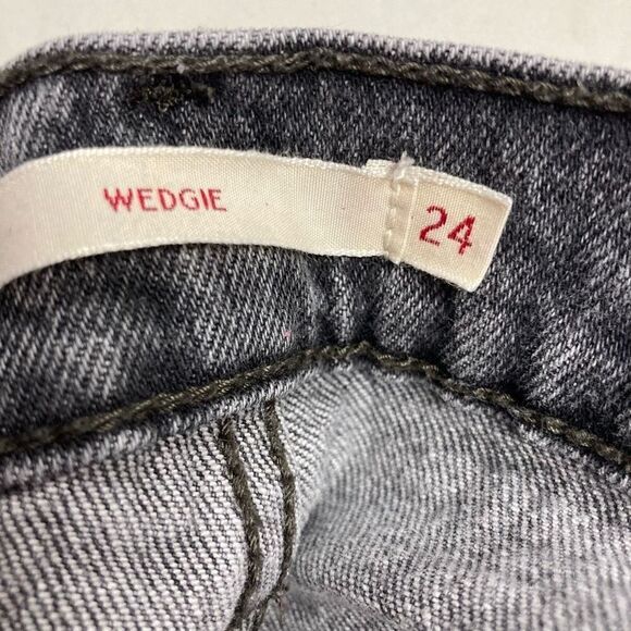 LEVI‎ PREMIUM WEDGIE SKINNY FIT Women’s DENIM JEANS SIZE 24 Gray 26.5” Inseam - Picture 4 of 12